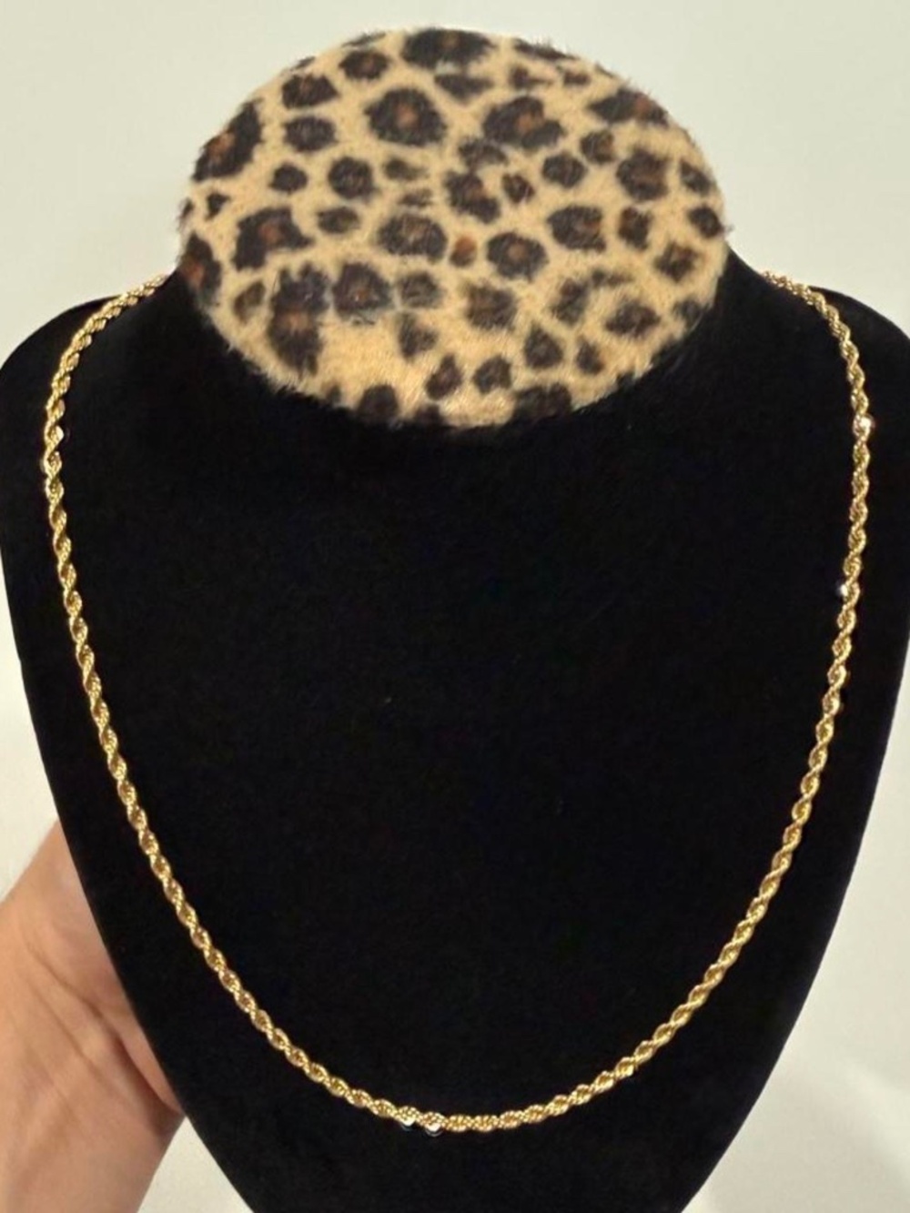Gold plated rope chain necklace  24 inch length